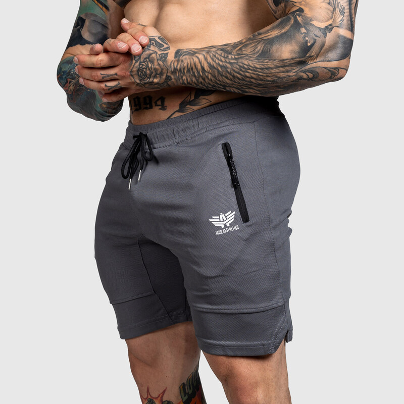 Iron Aesthetics Športové šortky Iron Aeshetics Lightning, tmavosivé 54217170