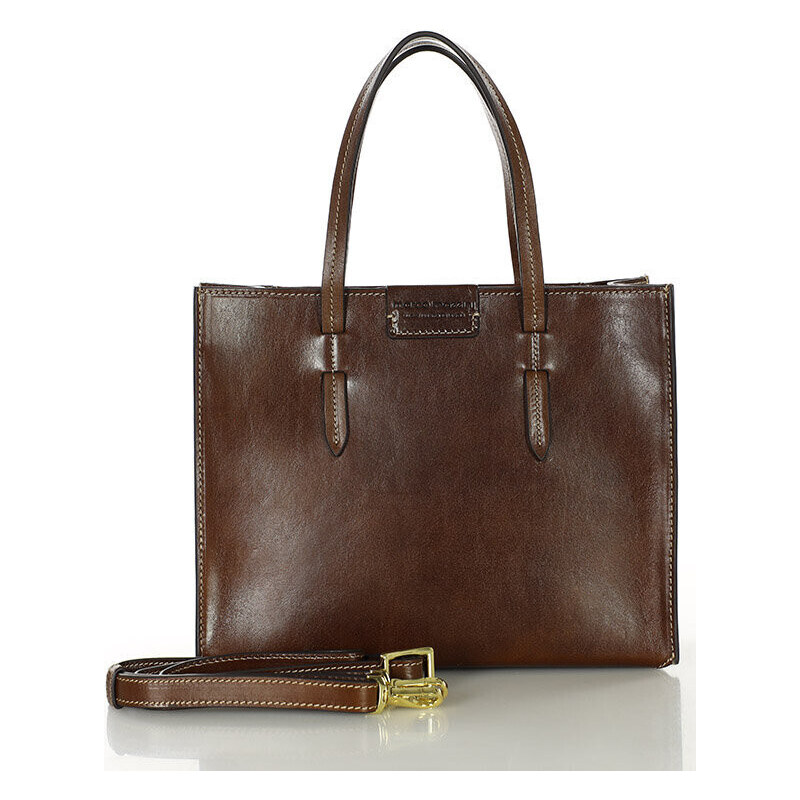 MARCO MAZZINI Dámska luxusná kabelka z prémiovej kože | čokoládovo 54220601