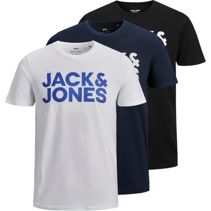 JACK & JONES Tričko modrá / námornícka modrá / čierna / biela 54349105