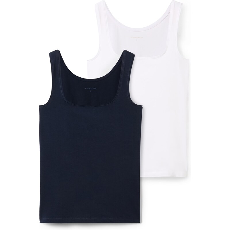 TOM TAILOR Top námornícka modrá / biela 54456420