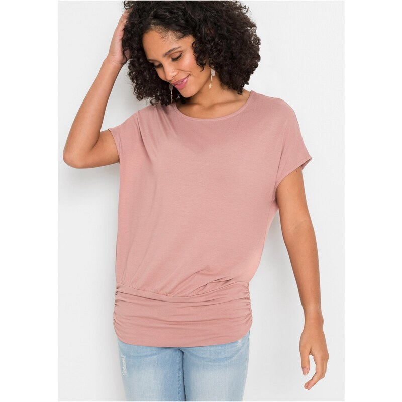 bonprix Tričko z mäkkého viskózového mixu, farba ružová 44734443