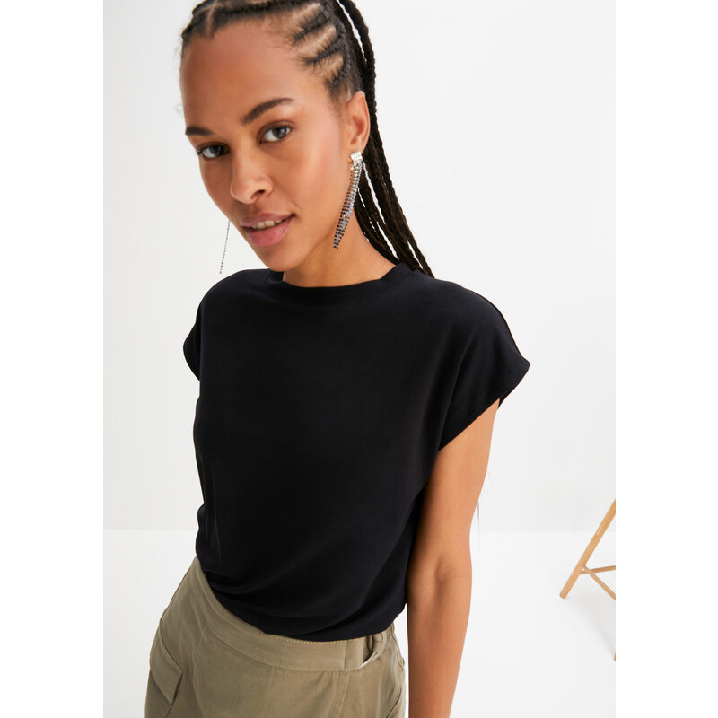 bonprix Tričko z jemnej viskózy, farba čierna 50408144