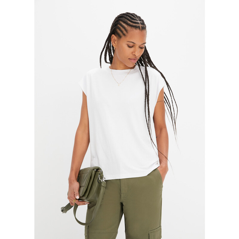 bonprix Tričko z jemnej viskózy, farba biela 50408143