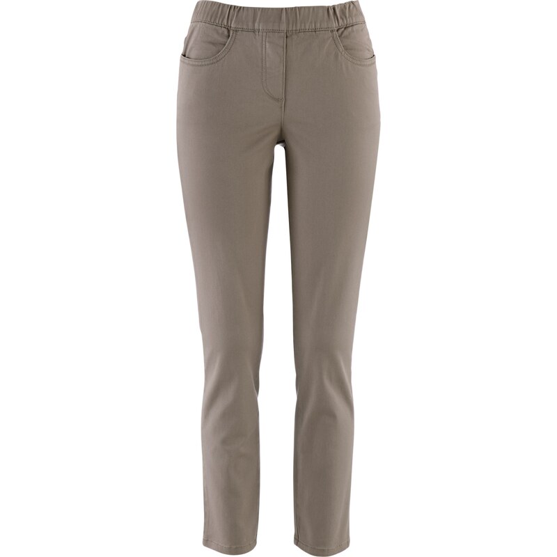 bonprix 7/8 nohavice bez zapínania so strečom, farba hnedá 44916517