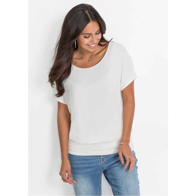 bonprix Tričko z mäkkého viskózového mixu, farba biela 44741208