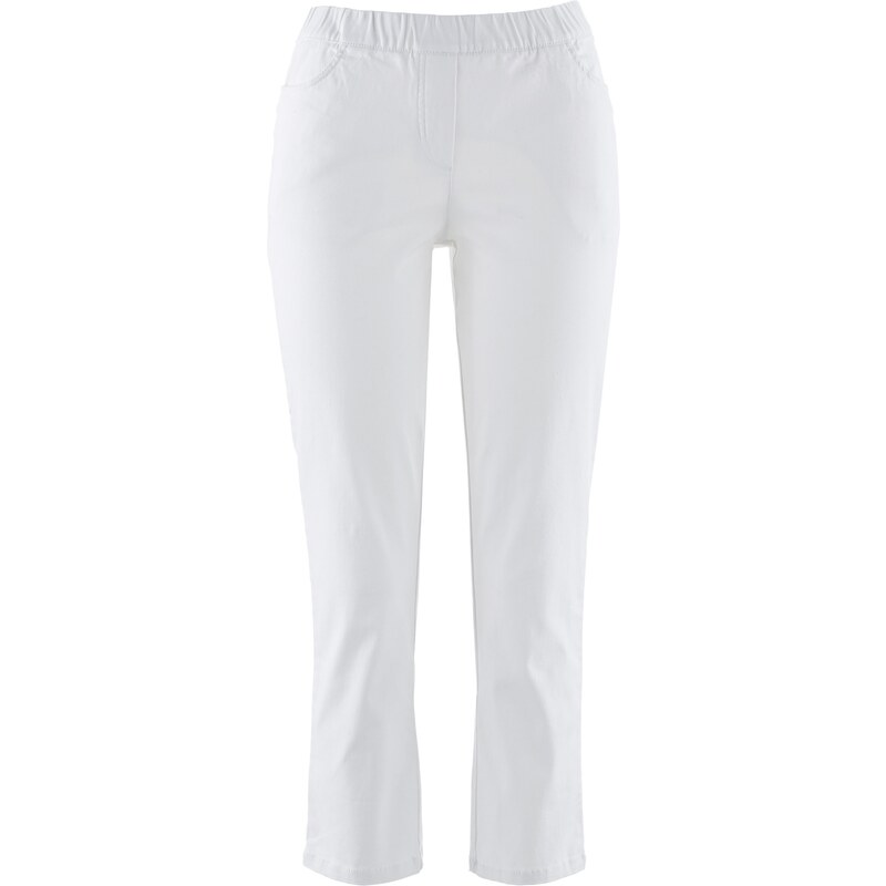 bonprix 7/8 nohavice bez zapínania so strečom, farba biela 44741893