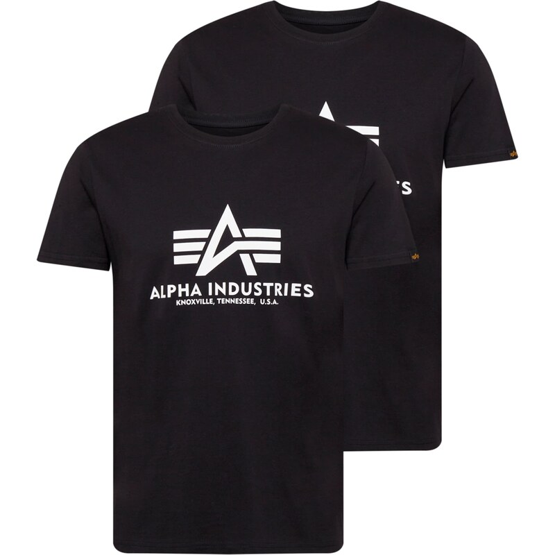 ALPHA INDUSTRIES Tričko čierna / biela 29464556