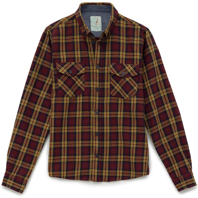 By Diess Collection Košeľa žltá / burgundská 54455002