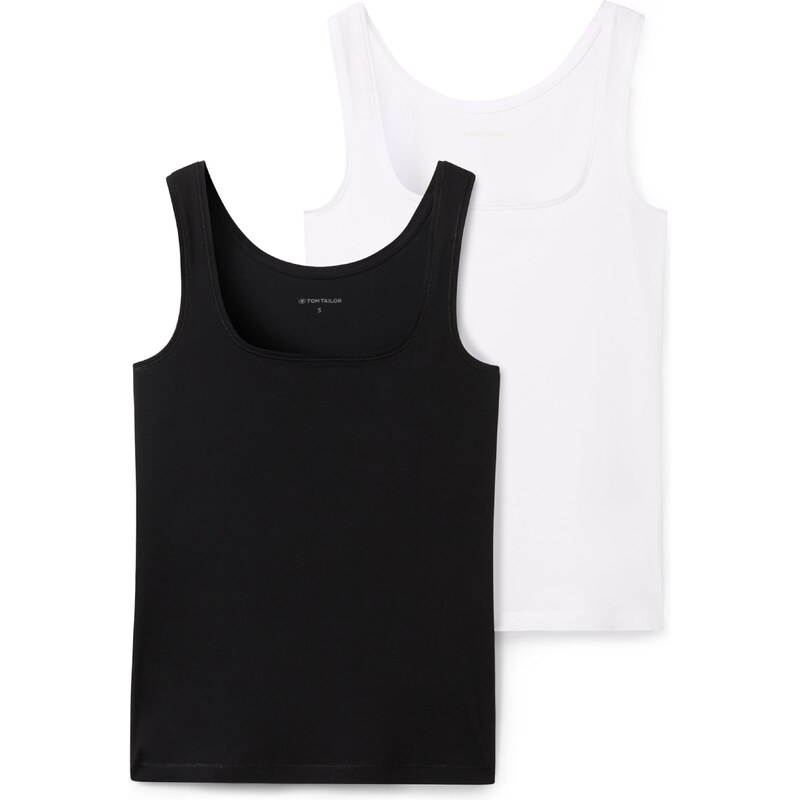 TOM TAILOR Top čierna / biela 54456356