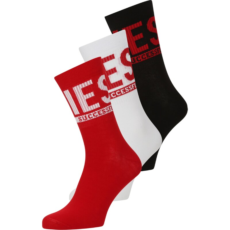 DIESEL Ponožky SKM-RAY červená / čierna / biela 66857939