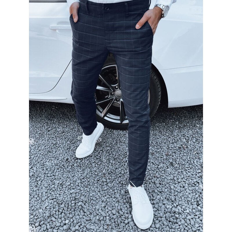 Dstreet Pútavé granátové nohavice s károvaným vzorom 54522838