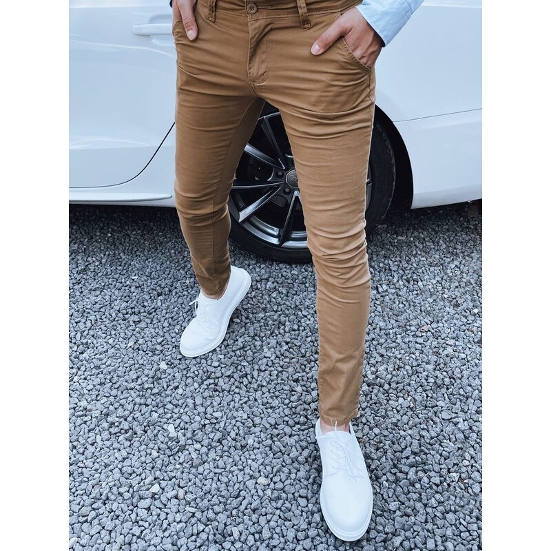 Dstreet Štýlové kamelové pánske nohavice 54522826