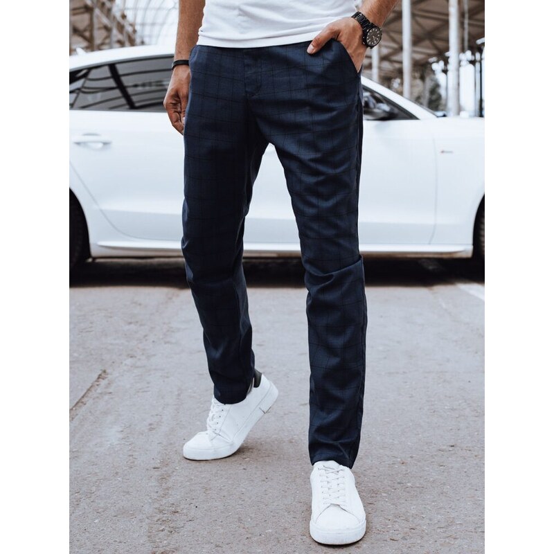 Dstreet Pútavé granátové nohavice s károvaným vzorom 54522831