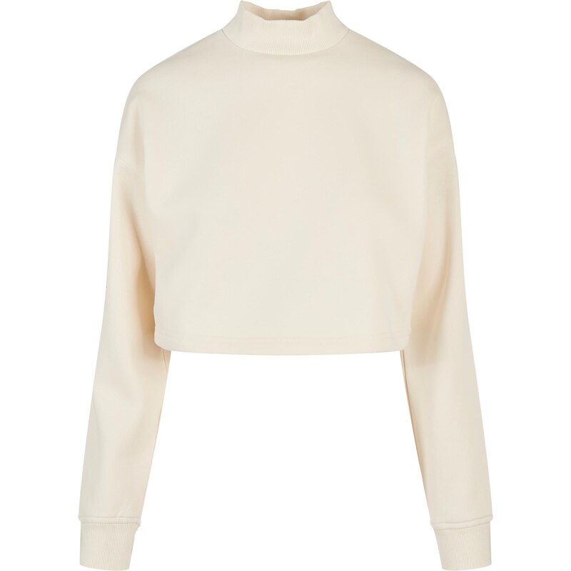 Urban Classics Ladies Cropped Oversized Sweat High Neck Crew whitesand 50607127
