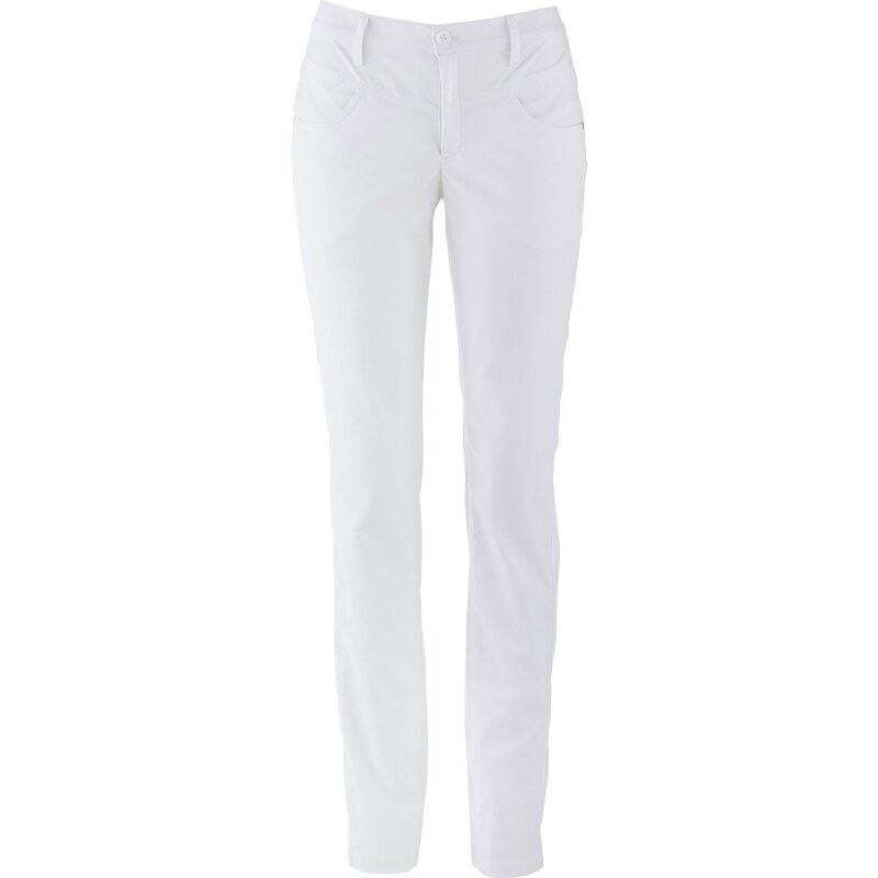 bonprix Bengalínové strečové nohavice rovné, farba biela 44731971