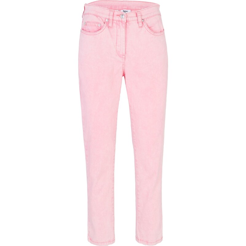 bonprix Twillové nohavice, skrátené, obnosený vzhľad, farba ružová 44917230