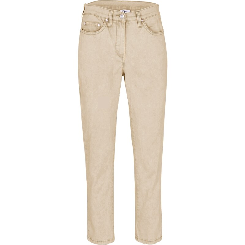 bonprix Twillové nohavice, skrátené, obnosený vzhľad, farba béžová 45094176