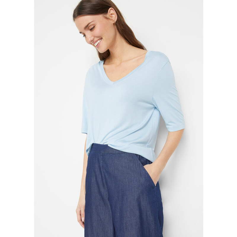 bonprix Viskózové tričko, 2 ks v balení, farba modrá 49696853