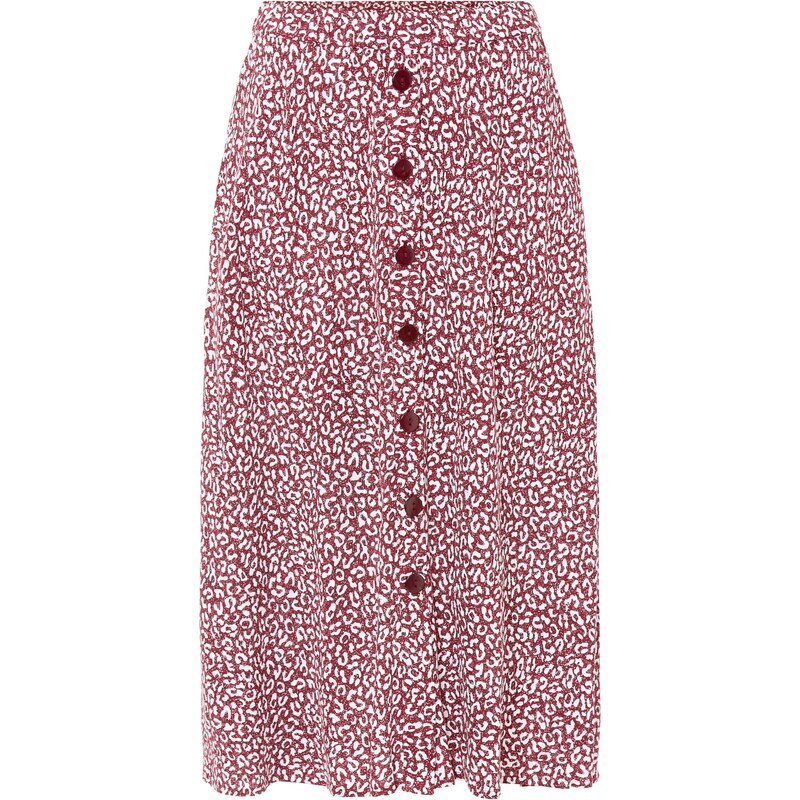 bonprix Viskózová midi sukňa s vreckami, farba červená 50747726