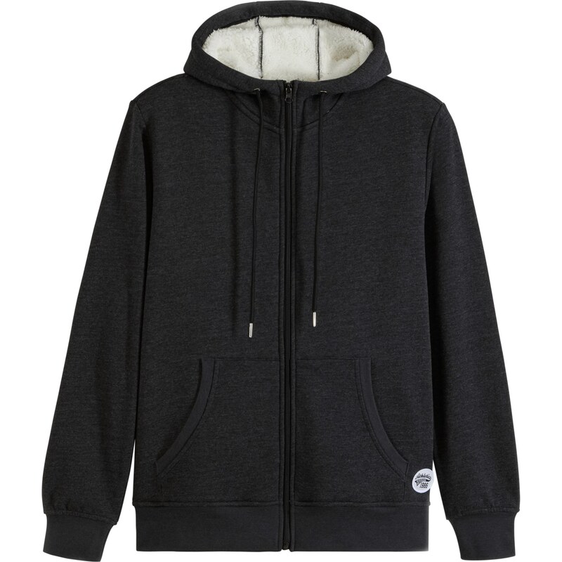 bonprix Termo mikinová bunda s flísovou podšívkou, farba čierna 46386150