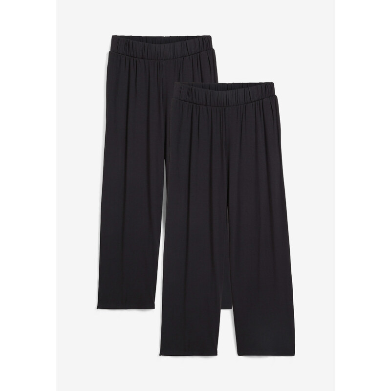 bonprix 7/8 úpletové nohavice s vysokým pohodlným pásom, 2 ks, farba 49697172