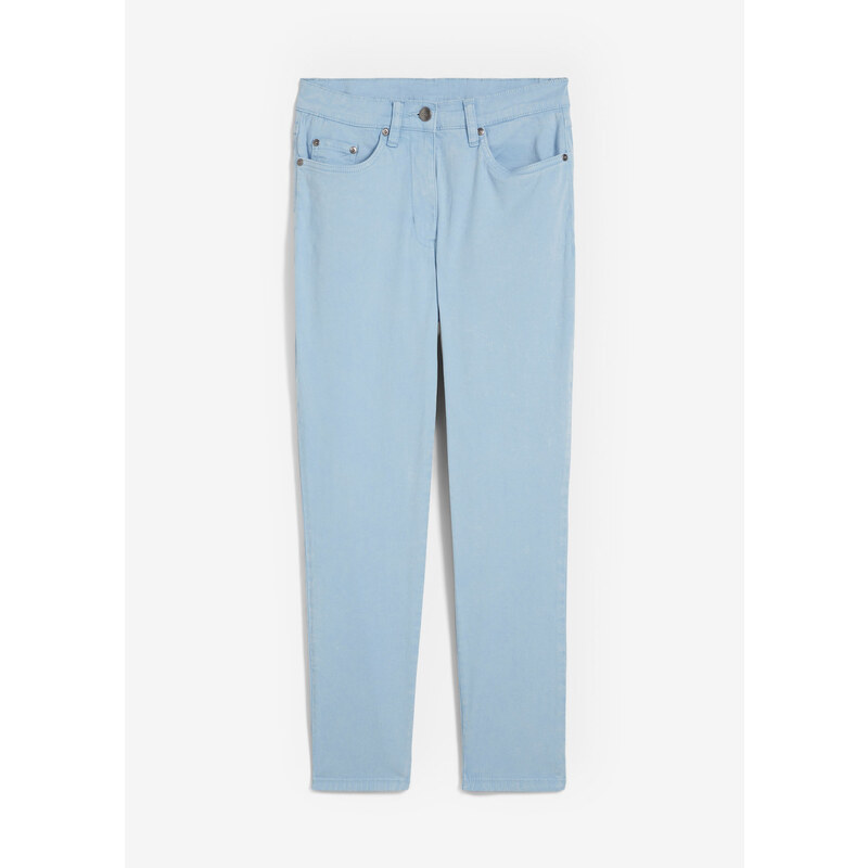 bonprix Twillové nohavice, skrátené, obnosený vzhľad, farba modrá 49697351