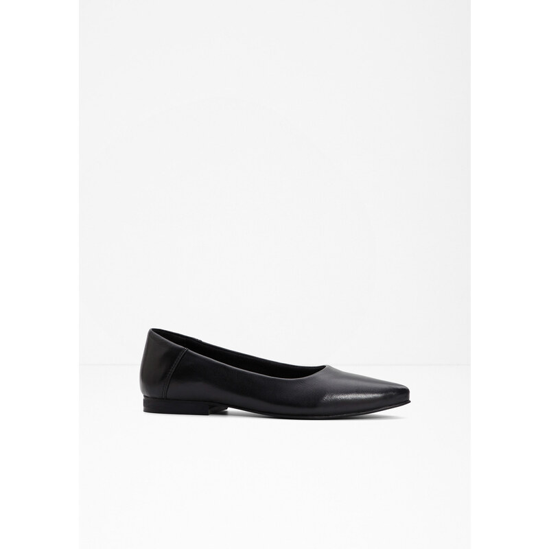 bonprix Kožené baleríny, farba čierna 49697809