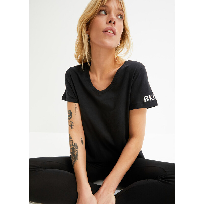 bonprix Tričko z čistej bavlny, farba čierna 44799199