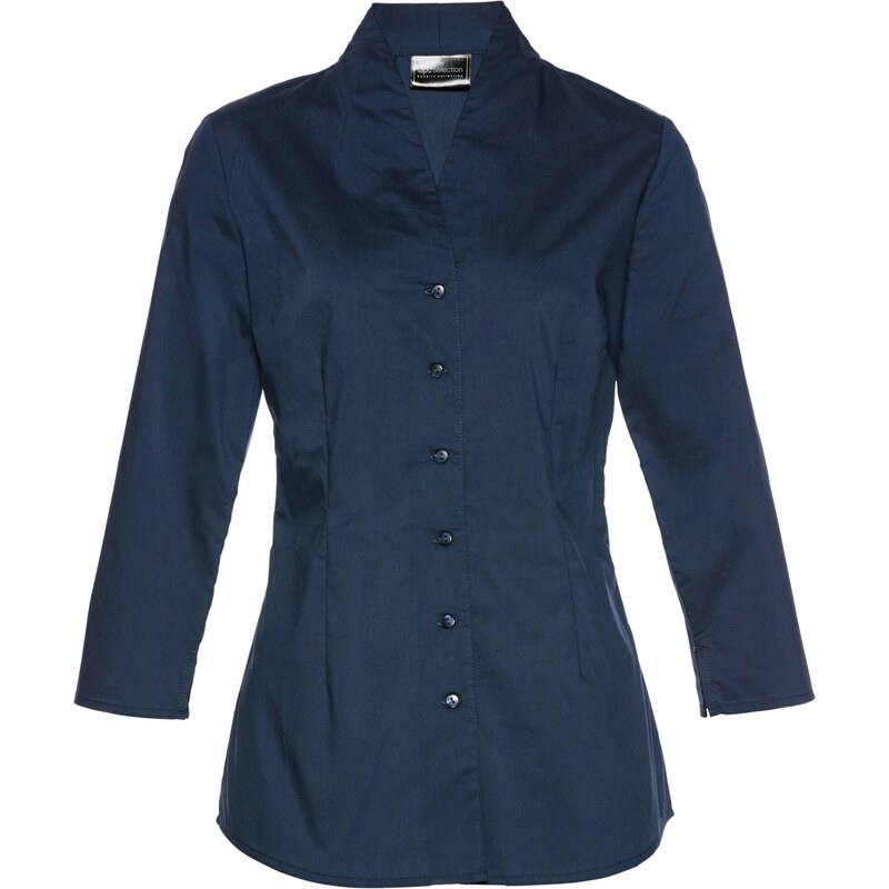 bonprix Blúzka so stojačikom, farba modrá 44799276