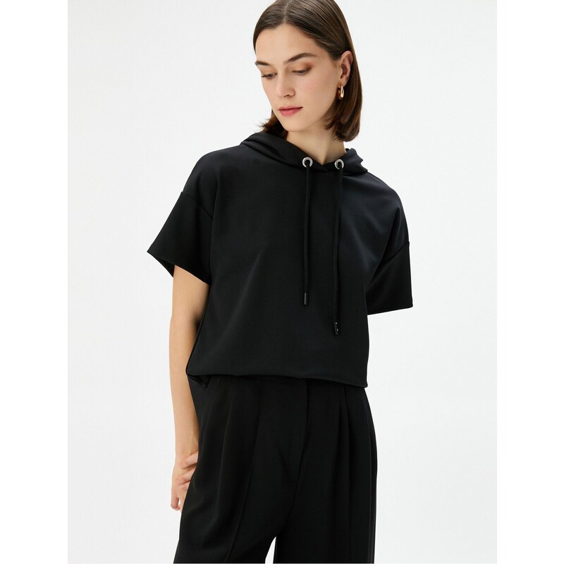 Koton mikina s kapucňou, krátky rukáv, pravidelný strih 50601369