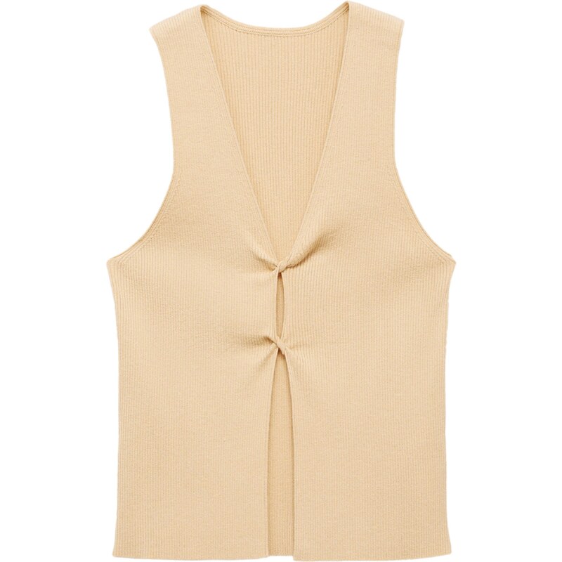 MANGO Vyšívaný top CHACHI béžová 54638437