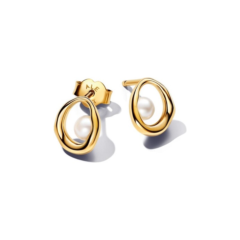 Pandora Pozlátené náušnice s pravými perlami Essence Shine 263295C01 66593056