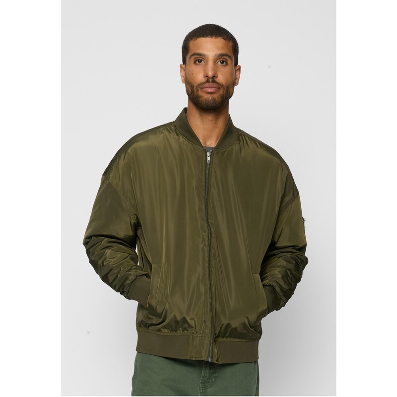 Urban Classics Oversized bomber bunda tmavá olivová 50567877
