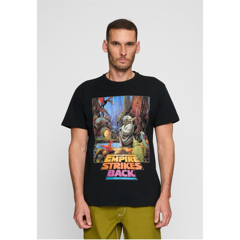 Merchcode Čierne tričko s plagátom Yoda zo Star Wars 50681683