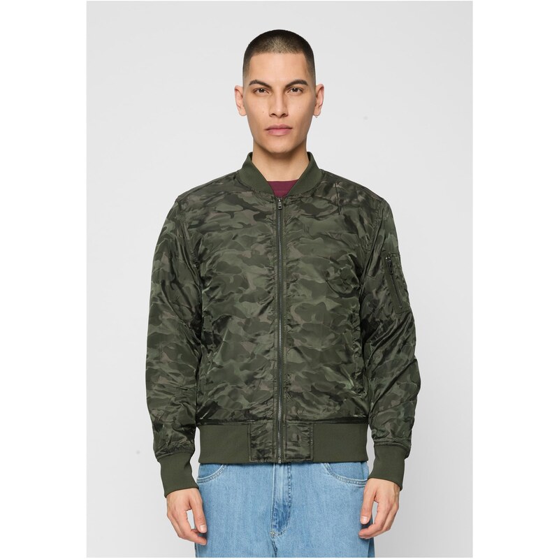 Urban Classics Tónová maskáčová bomber bunda tmavo olivová 50637609