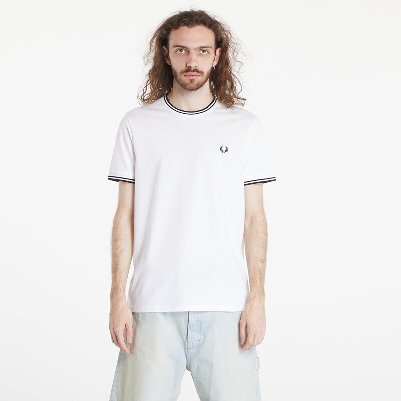 Tričko FRED PERRY Twin Tipped T-Shirt White XL 55783036