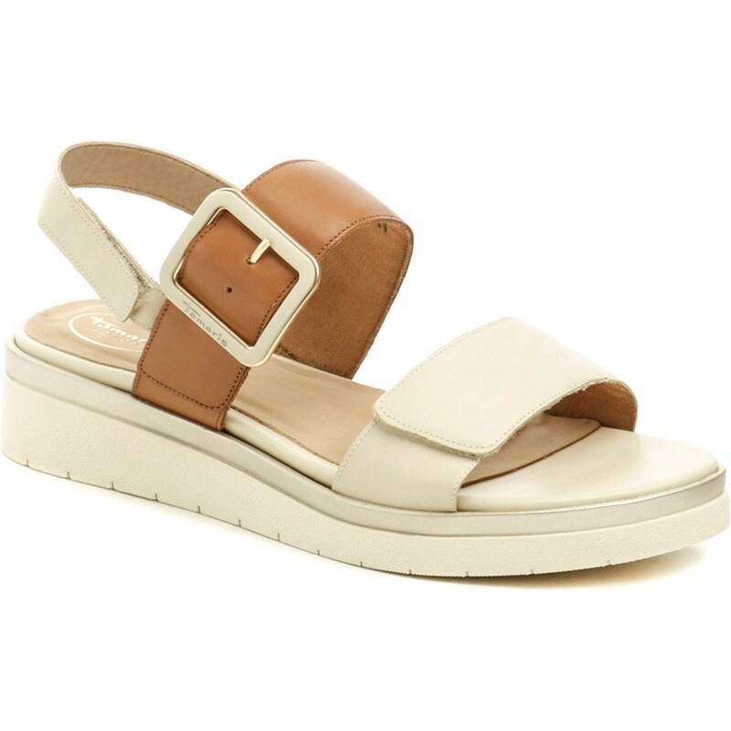 Tamaris Comfort 8-58706-42 béžovo hnedé dámske nadmerné sandále 54741469