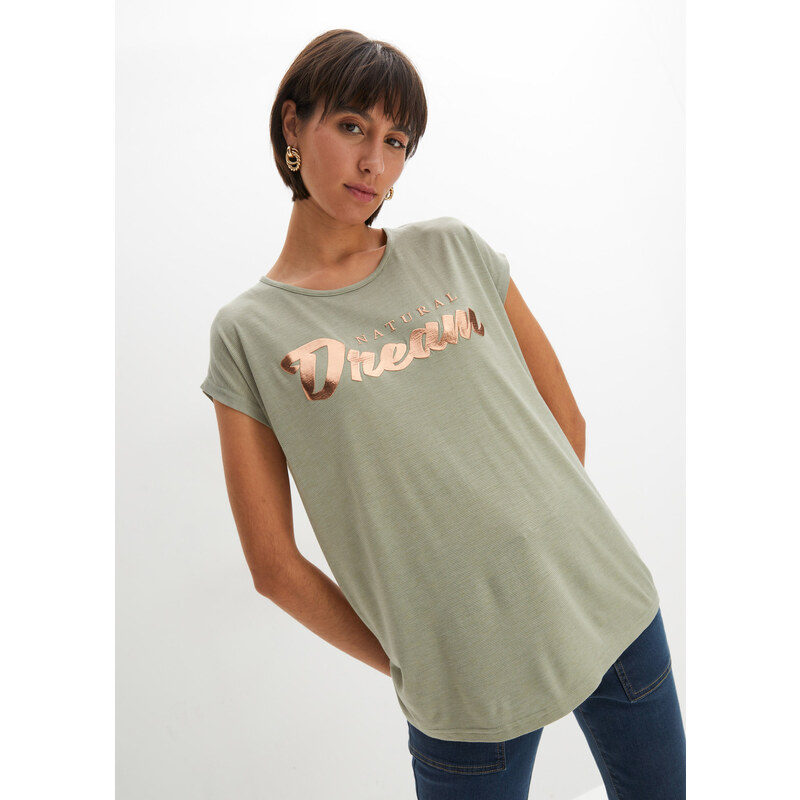 bonprix Dlhé tričko z viskózového mixu, farba zelená 49850205