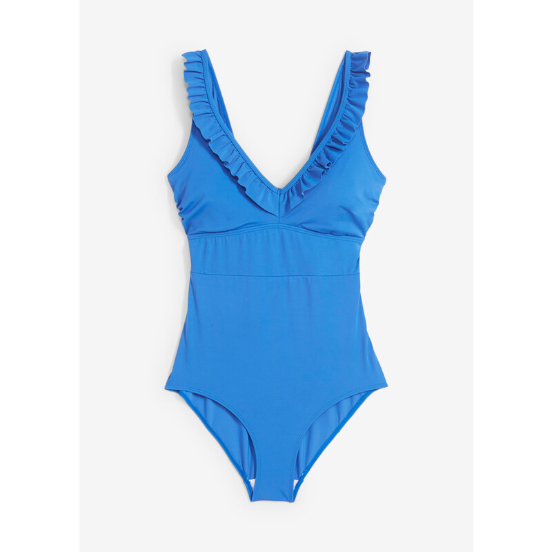 bonprix Jednodielne plavky z recyklovaného polyamidu, farba modrá 54741770