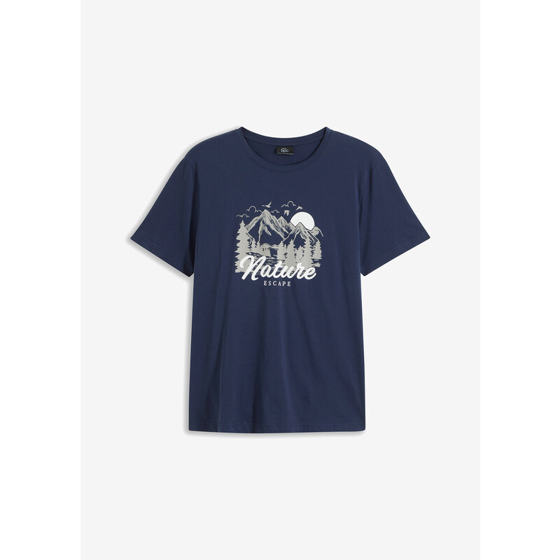 bonprix Tričko z čistej bio bavlny, farba modrá 54742003