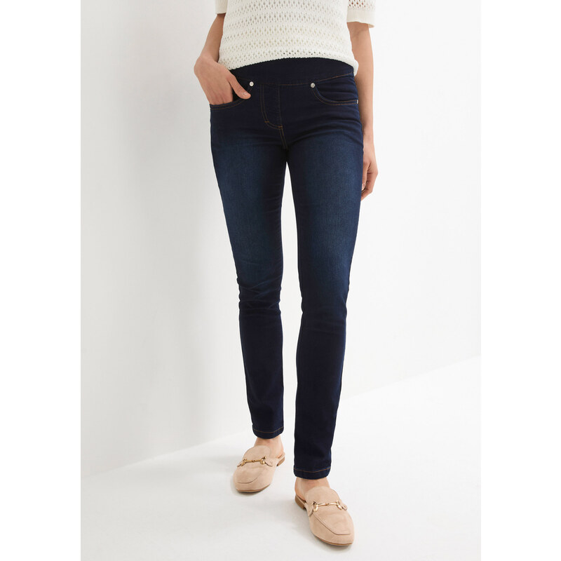 bonprix Mega strečové džínsy s pohodlným pásom, Mid Waist, rovné, 44741416