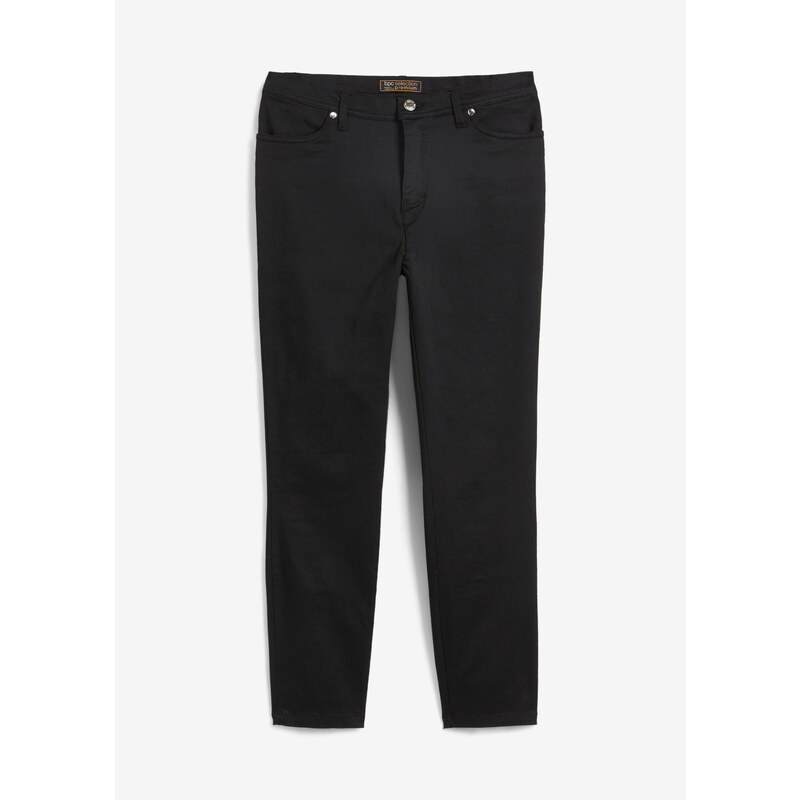 bonprix Strečové nohavice z bavlny, farba čierna 44742465