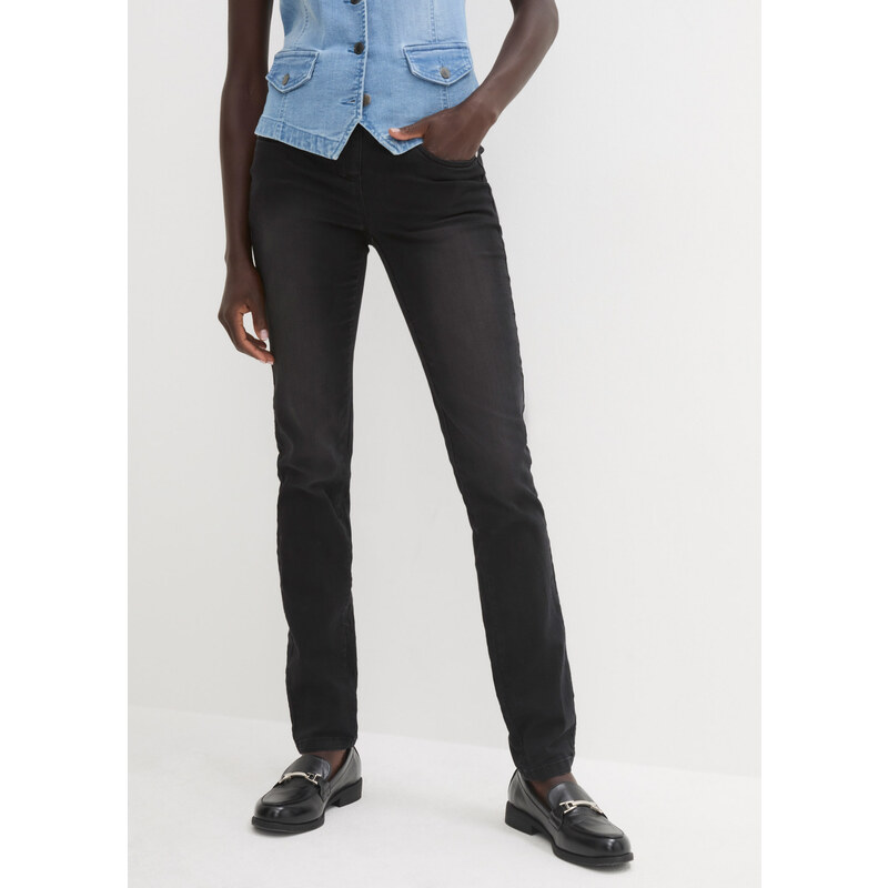 bonprix Mega strečové džínsy s pohodlným pásom, Mid Waist, rovné, 44742623