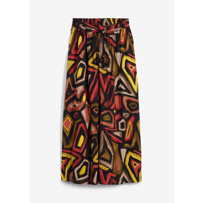 bonprix Maxi sukňa z padavej viskózy, farba červená 54795943