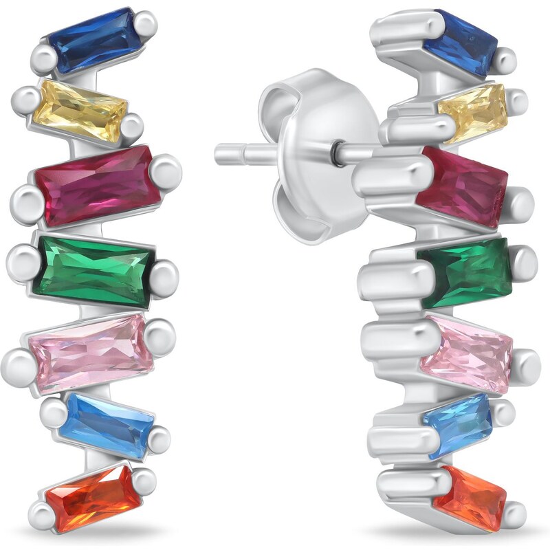 Brilio Silver Strieborné náušnice s farebnými zirkónmi EA1036WRBW 66584506