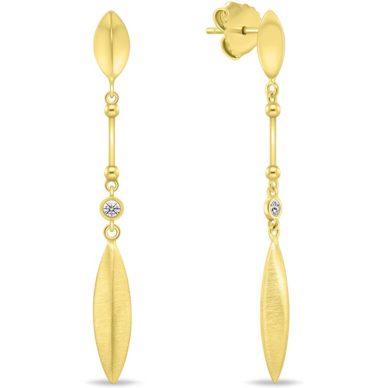 Brilio Silver Štýlové dlhé pozlátené náušnice EA1037Y 66579840