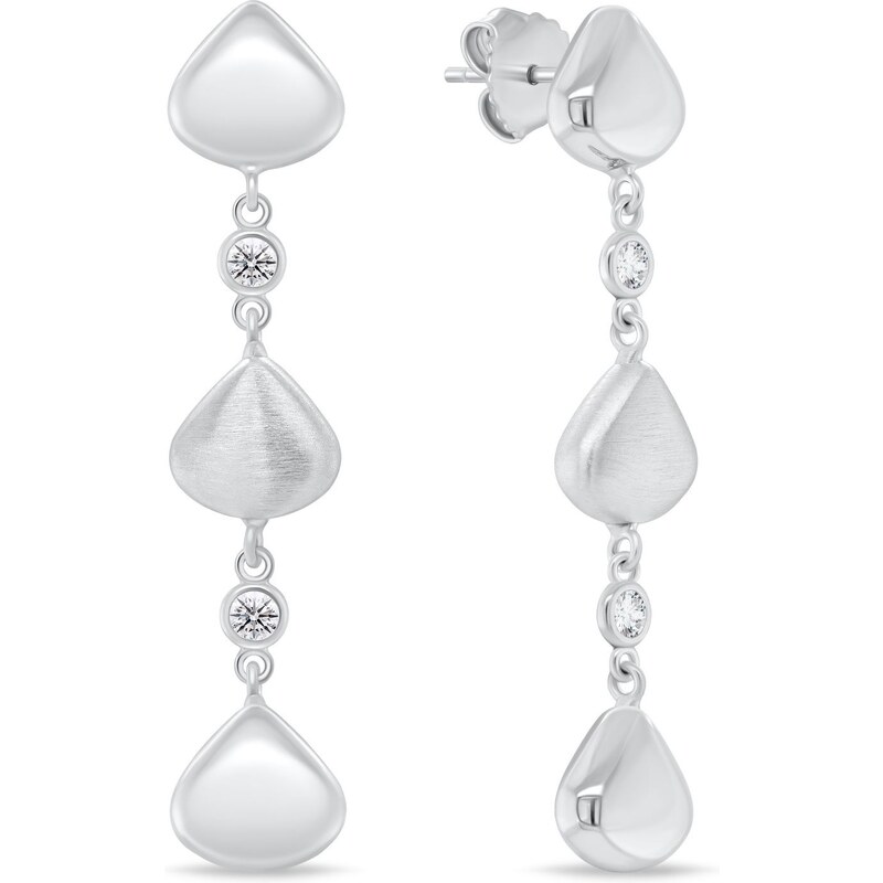 Brilio Silver Slušivé visiace strieborné náušnice EA1038W 66585806