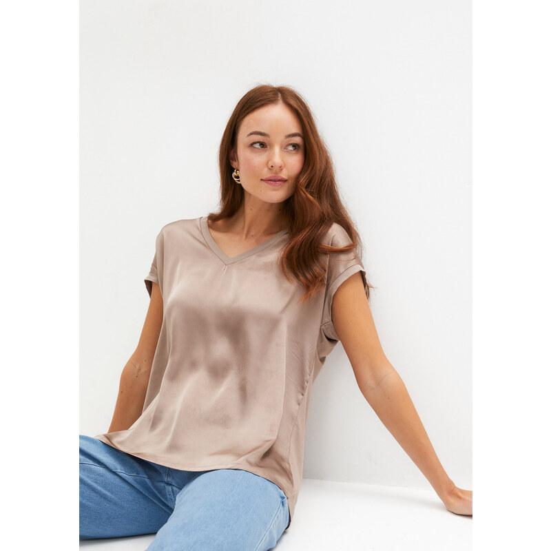 bonprix Tričko z viskózového mixu, farba hnedá 49697569