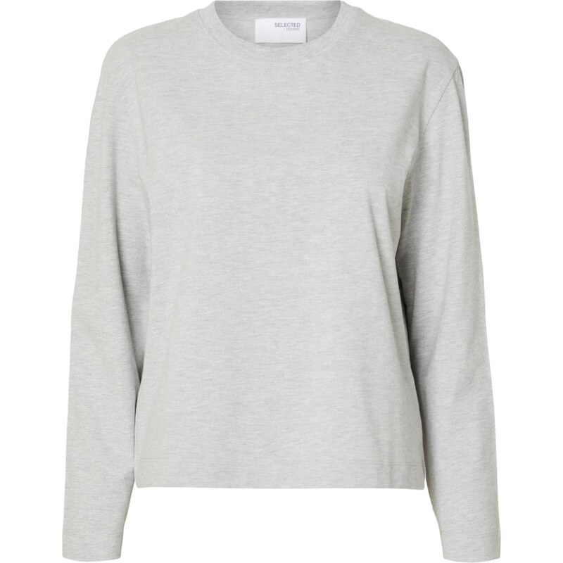 SELECTED Tričko Essential svetlosivá / sivá melírovaná 54800522
