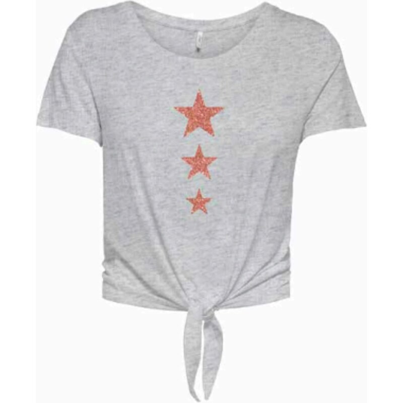 ONLY Tričko ONLKITA sivá melírovaná / staroružová 54800915